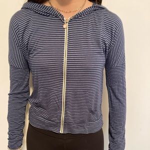 stripped zip up jacket